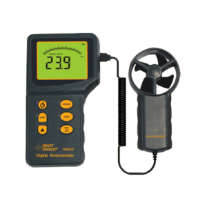 Smart Sensor AR826 Anemometer digital handheld wind speed meter with retractable impeller probe and LCD backlight display