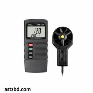 LUTRON AM-4210 Anemometer front view showing dual LCD display and control buttons