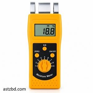 Textile moisture meter DM200T front view with backlit LCD display