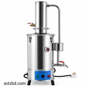 Distilled water plant 5L with stainless steel body, front view