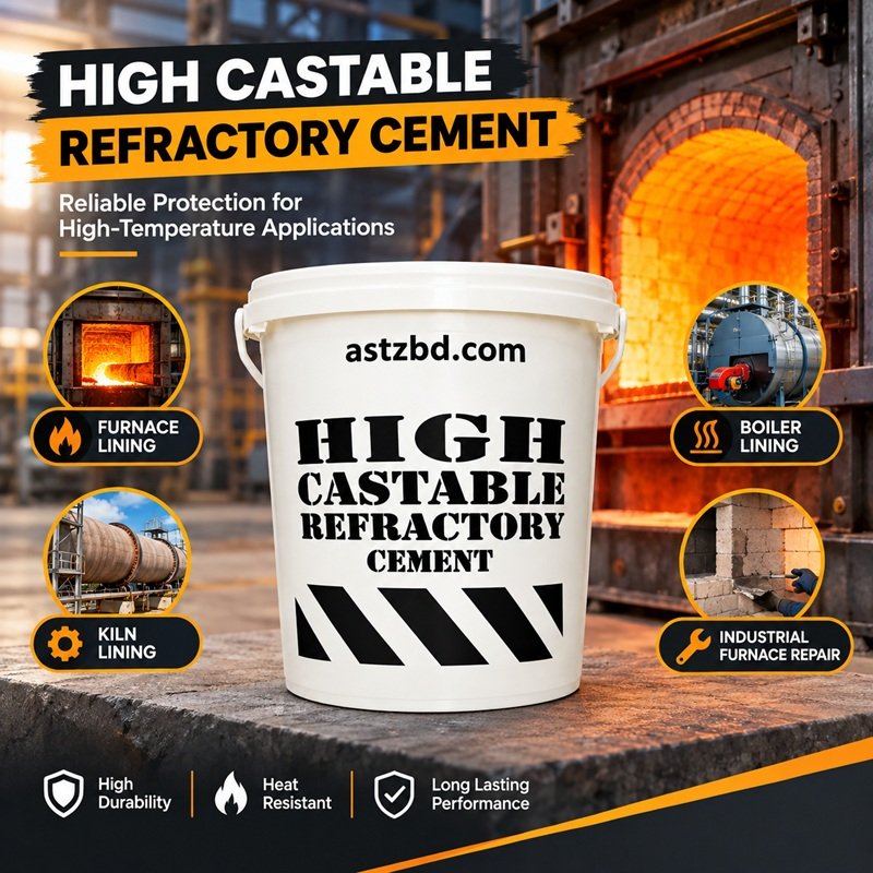 High Castable Refractory Cements grey powder close-up