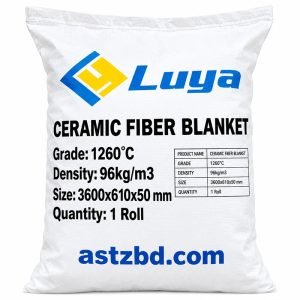 LUYA high temperature ceramic fiber blanket roll in white packaging
