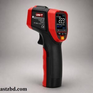 UNI-T UT301C+ Infrared Thermometer front view with ring laser and EBTN color display
