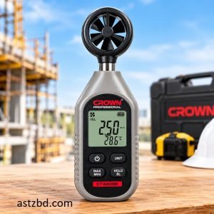 Crown CT44098 Anemometer shown from the front with LCD display
