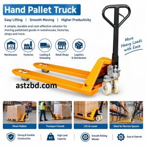 Kawasaki hydraulic hand pallet truck 2000 kg front view with steel frame